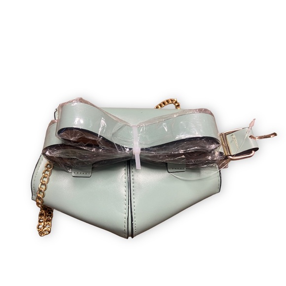 TURQUOISE WOMENS CROSSBODY GOLD CHAIN BELT BAG - Picture 4 of 4